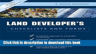 Read Residential Land Developer s Checklists and Forms  Ebook Free