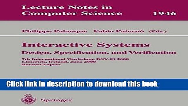 Read Interactive Systems. Design, Specification, and Verification: 7th International Workshop,