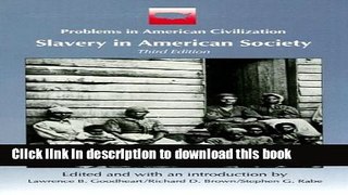 Read Slavery in American Society (Problems in American Civilization)  Ebook Free
