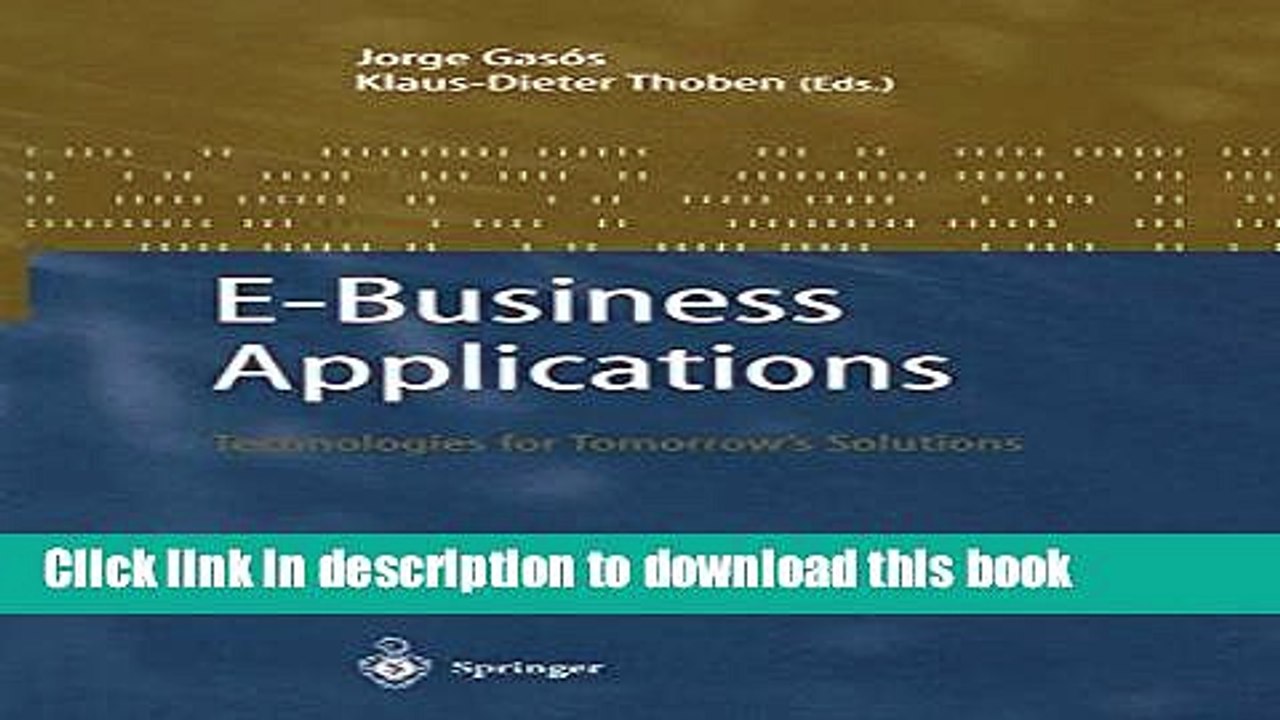 Download E-Business Applications  PDF Free