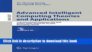 Read Advanced Intelligent Computing Theories and Applications: 11th International Conference, ICIC