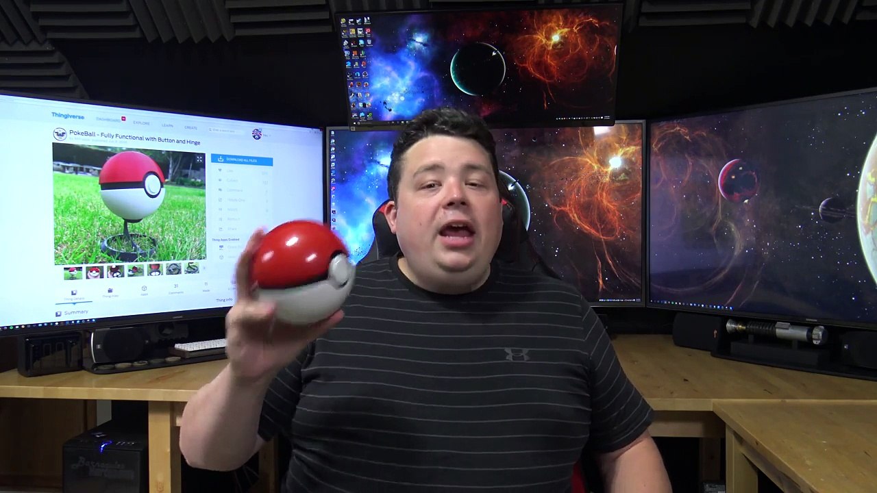 3D Printing Giant Pokemon Pokeball with Pikachu - Pokemon GO