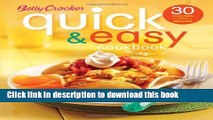 Read Books Betty Crocker Quick   Easy Cookbook (Second Edition): 30 Minutes or Less to Dinner