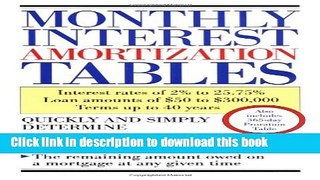 Download Monthly Interest Amortization Tables PDF Free