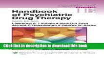 Download Book Handbook of Psychiatric Drug Therapy (Lippincott Williams   Wilkins Handbook Series)