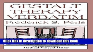 Read Book Gestalt Therapy Verbatim PDF Free