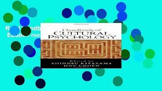 Read Handbook of Cultural Psychology  Ebook Free