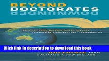 Read Beyond Doctorates Downunder: Maximising the Impact of Your Doctorate from Australia and New