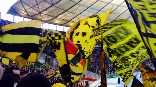 DFB-Pokal Halbfinale 20.04.16 - 'Schuss, Tor, Hurra' Choreo (Hertha Hymne) [GÄSTEBLOCK]