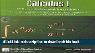 Read Calculus I: Differentiation and Integration Ebook Free