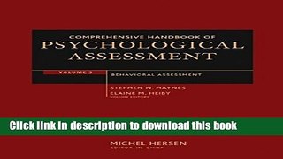 Read Book Comprehensive Handbook of Psychological Assessment, Behavioral Assessment (Volume 3)