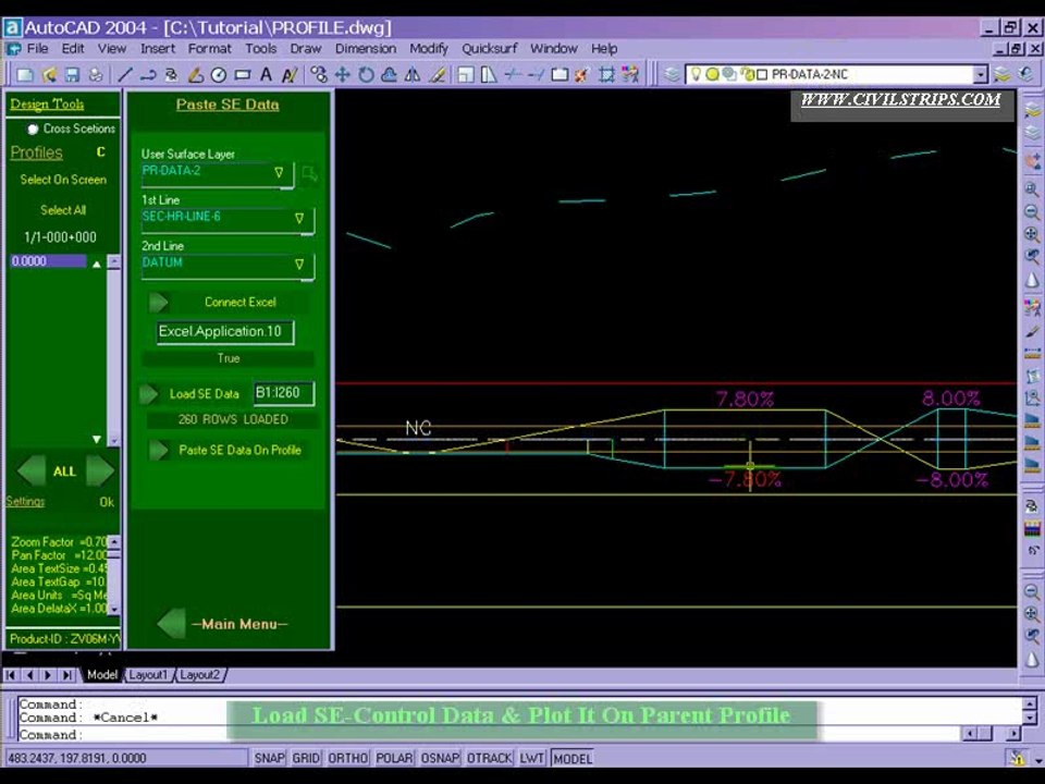06 - CivilStrips, How To Super Elevation Calcs