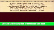 [PDF]  Afpc Advanced Financial Planning Certificate G10: Taxation and Trusts (Finance Act 1999):