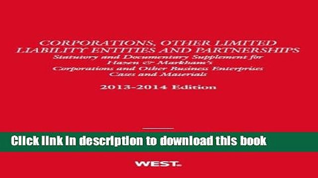 [PDF] Corporations, Other Limited Liability Entities and Partnerships, Statutory and Documentary