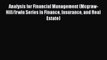 For you Analysis for Financial Management (Mcgraw-Hill/Irwin Series in Finance Insurance and