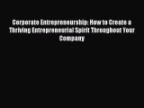 Popular book Corporate Entrepreneurship: How to Create a Thriving Entrepreneurial Spirit Throughout