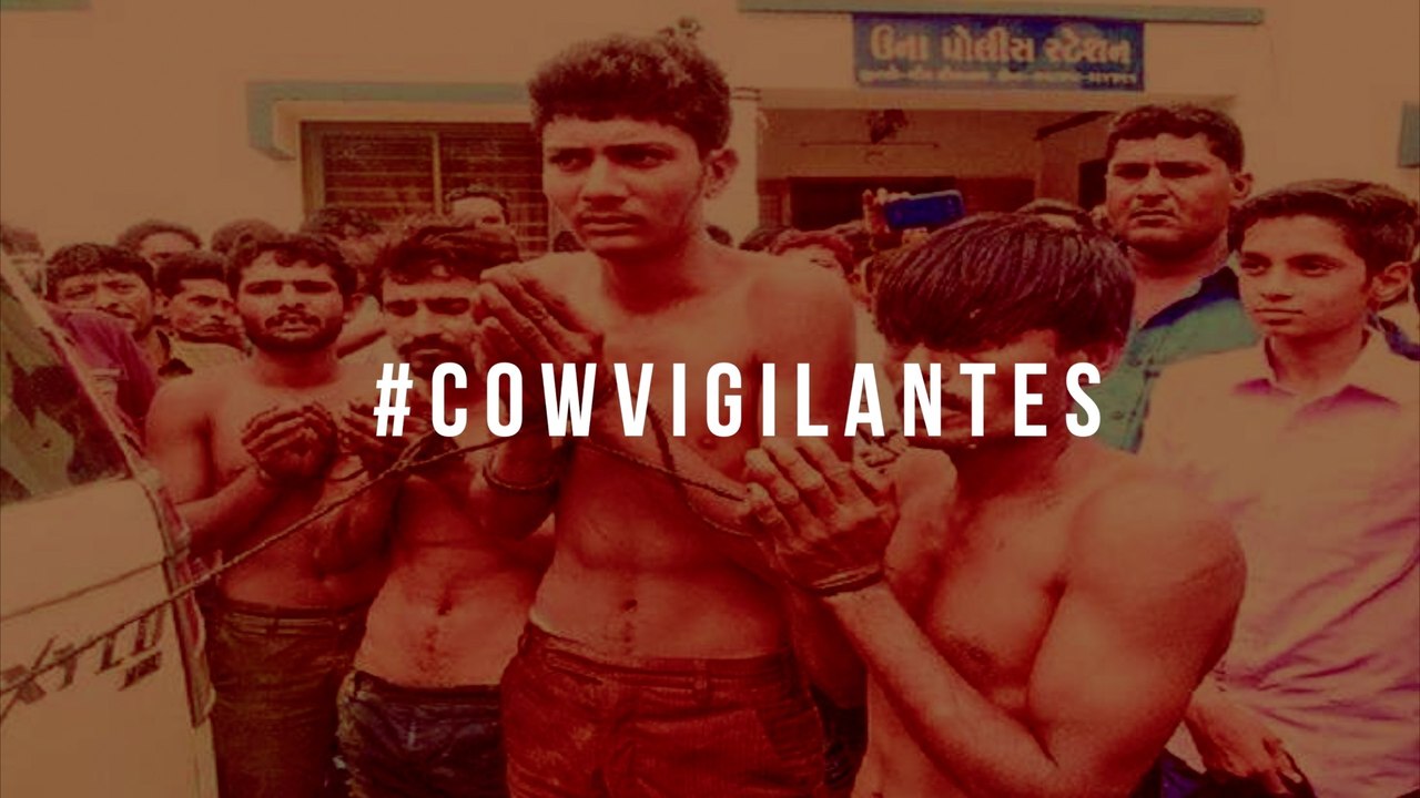 Protest against thrashing of Dalits by cow vigilantes