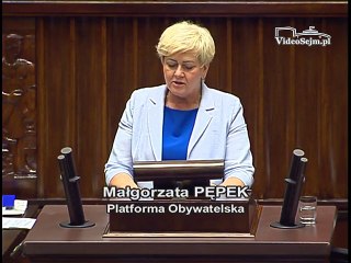 Poseł Małgorzata Pępek - Wystąpienie z dnia 05 lipca 2016 roku.
