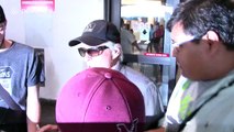 Michael Douglas signs autographs at LAX Airport