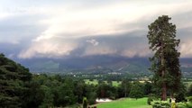 Incredible timelapse of storm clouds rolling across green fields