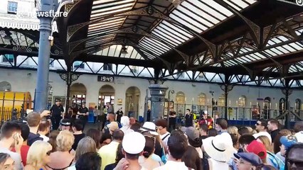 People blocked at Brighton station entrance