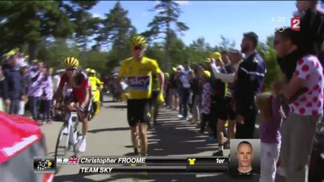 Tour de France , France 2 : Christopher Froome termine l'étape du Mont Ventoux à pied