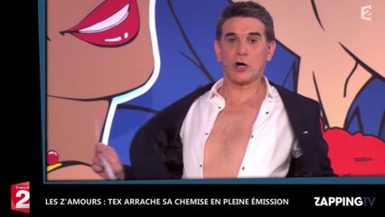 Les Z'amours : Tex enflamme le plateau en arrachant sa chemise (Vidéo)