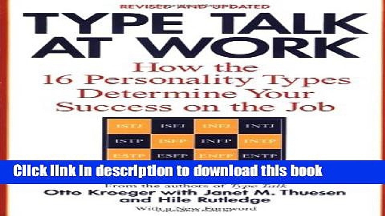 Download Books Type Talk at Work (Revised): How the 16 Personality Types Determine Your Success on