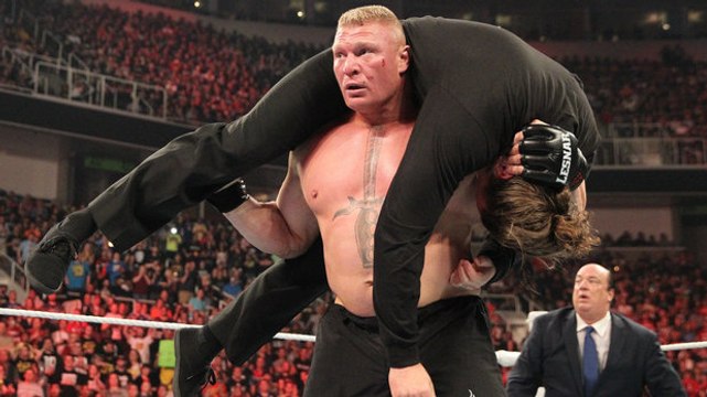 Brock Lesnar destroys J J Security's prized Cadillac Raw, July 6, 2015