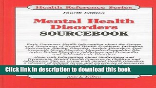 Read Mental Health Disorders Sourcebook (Health Reference Series) Ebook Free