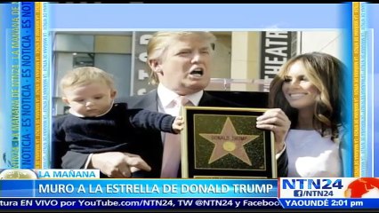 ¿Protesta o señal de victoria? Colocan 'un muro' alrededor de la estrella de Donald Trump en Hollywood