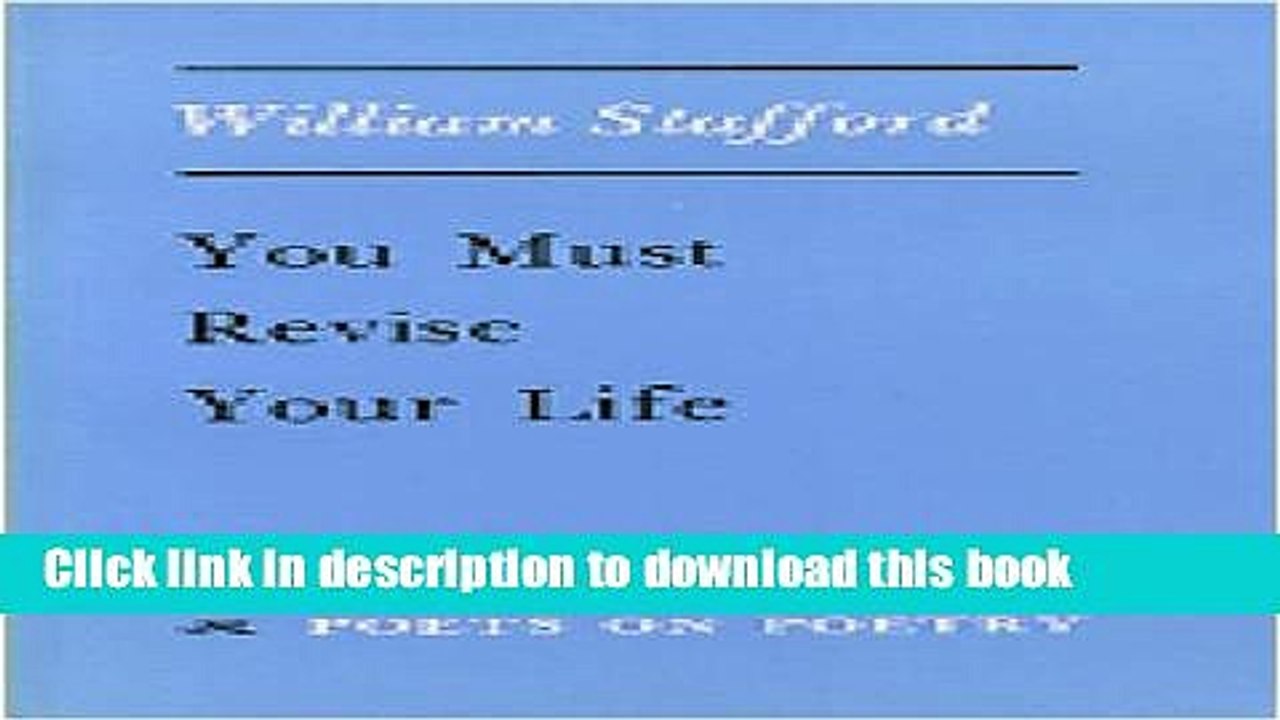Download You Must Revise Your Life Free Books