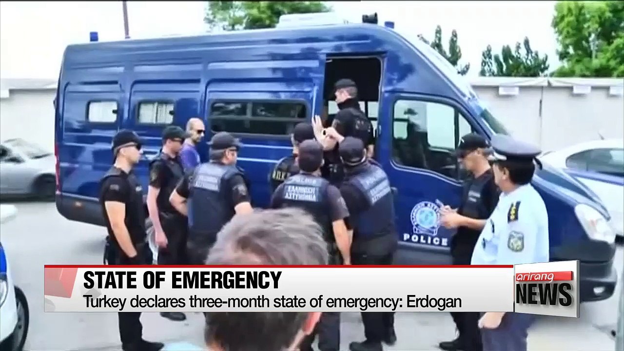 Turkey declares three-month state of emergency following failed coup