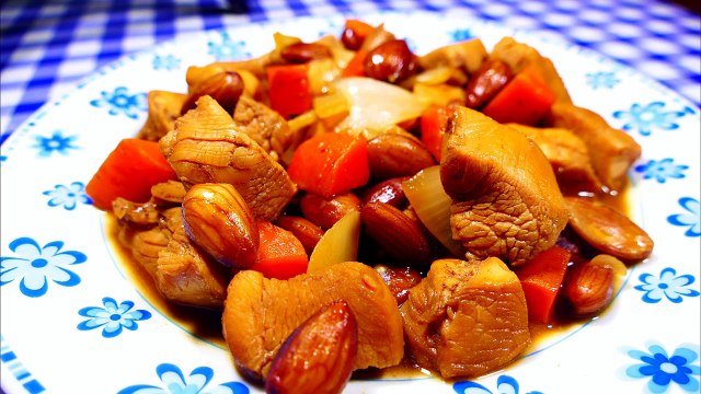 POLLO CON ALMENDRAS - recetas de cocina faciles rapidas y economicas - comidas ricas