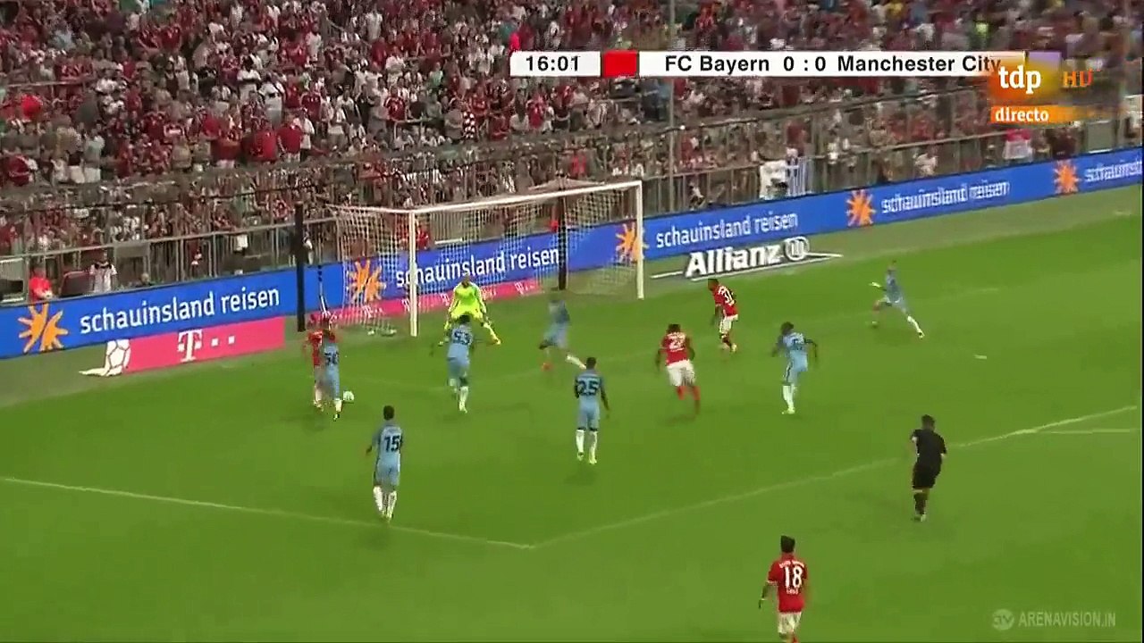 David Alaba Incredible 100% Chance Miss HD - Bayern München vs Manchester City - Friendly 20.07.2016 -