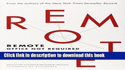 Read Books Remote: Office Not Required PDF Online