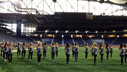 Detroit Lions cheerleaders practice routine to fight song