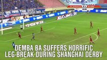 Demba Ba suffers horrific leg injury in Shanghai Derby (WARNING - graphic video content)