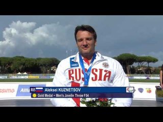 Men's javelin F54 | Victory Ceremony | 2016 IPC Athletics European Championships Grosseto