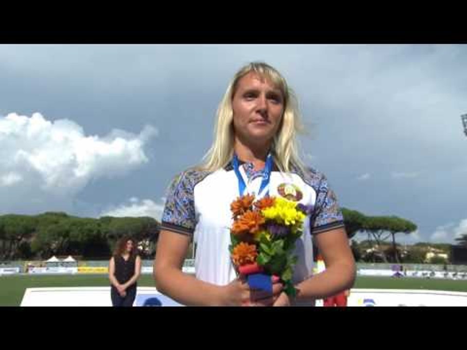 Women's long jump T12 | Victory Ceremony | 2016 IPC Athletics European Championships Grosseto