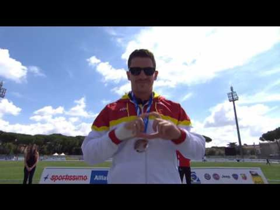 Men's javelin F13 | Victory Ceremony | 2016 IPC Athletics European Championships Grosseto