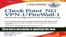 Download CheckPoint NG VPN 1/Firewall 1: Advanced Configuration and Troubleshooting Free Books