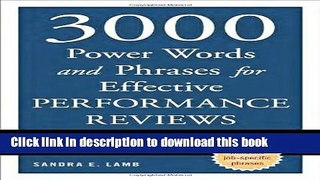 Read Books 3000 Power Words and Phrases for Effective Performance Reviews: Ready-to-Use Language