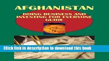 Read Afghanistan Doing Business for Everyone Guide - Practical Information and Contacts Ebook Free