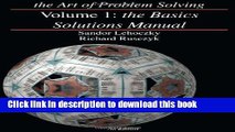 Read|Download} The Art of Problem Solving: The Basics Solutions PDF Online