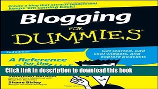 Read Blogging For Dummies Ebook Free