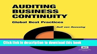 Download Books Auditing Business Continuity: Global Best Practices (Business Continuity