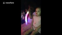 Toddler reacts hilariously to seeing fireworks for the first time