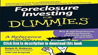 Read Foreclosure Investing For Dummies  Ebook Free