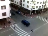 مظاهرات 20 فبراير في المغرب شرطة تحاول دهس مواطن عمدا